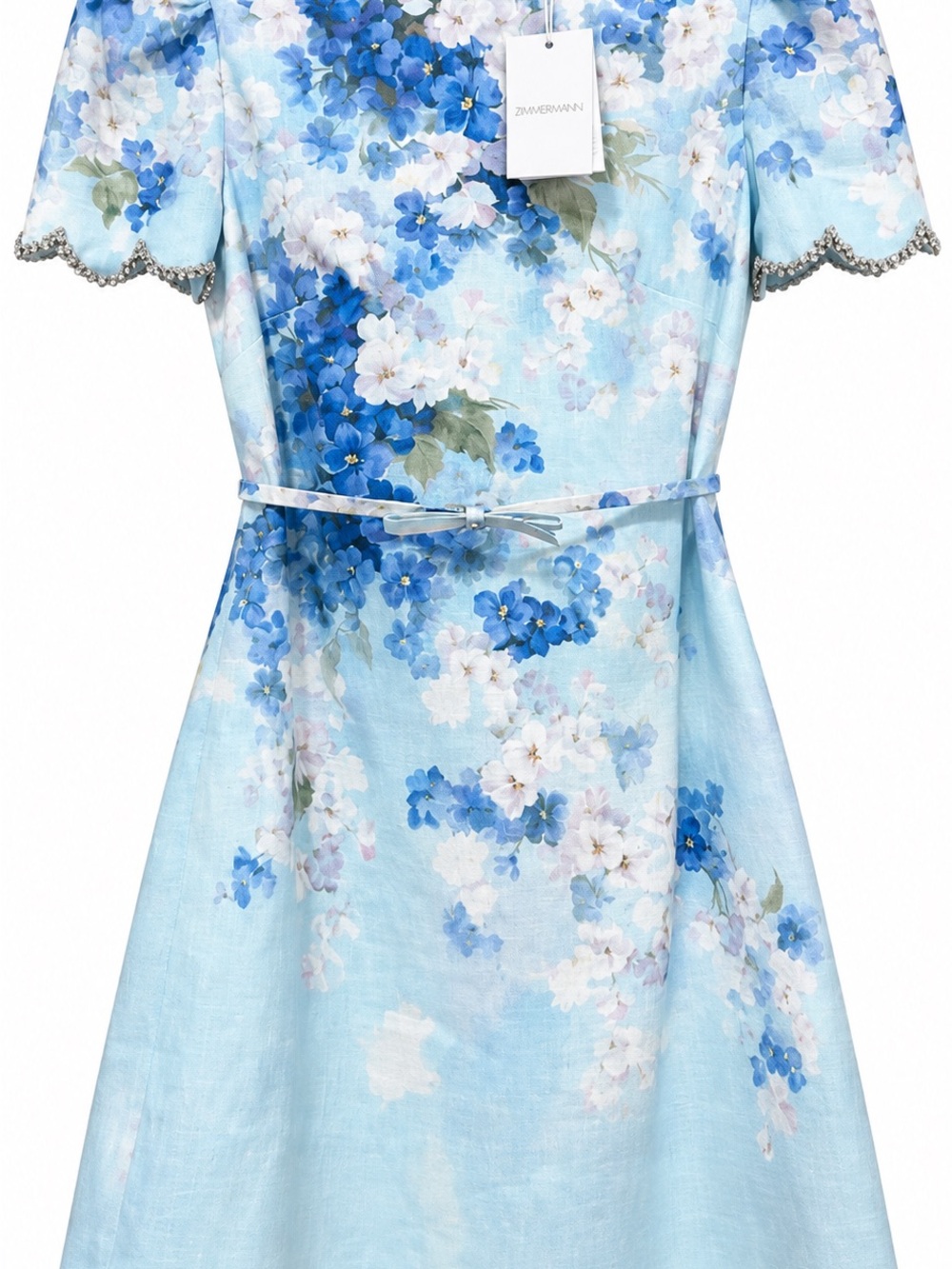 Zimmermann Blue Crush Dress made from linen/flax/cotton. Size OP (2)